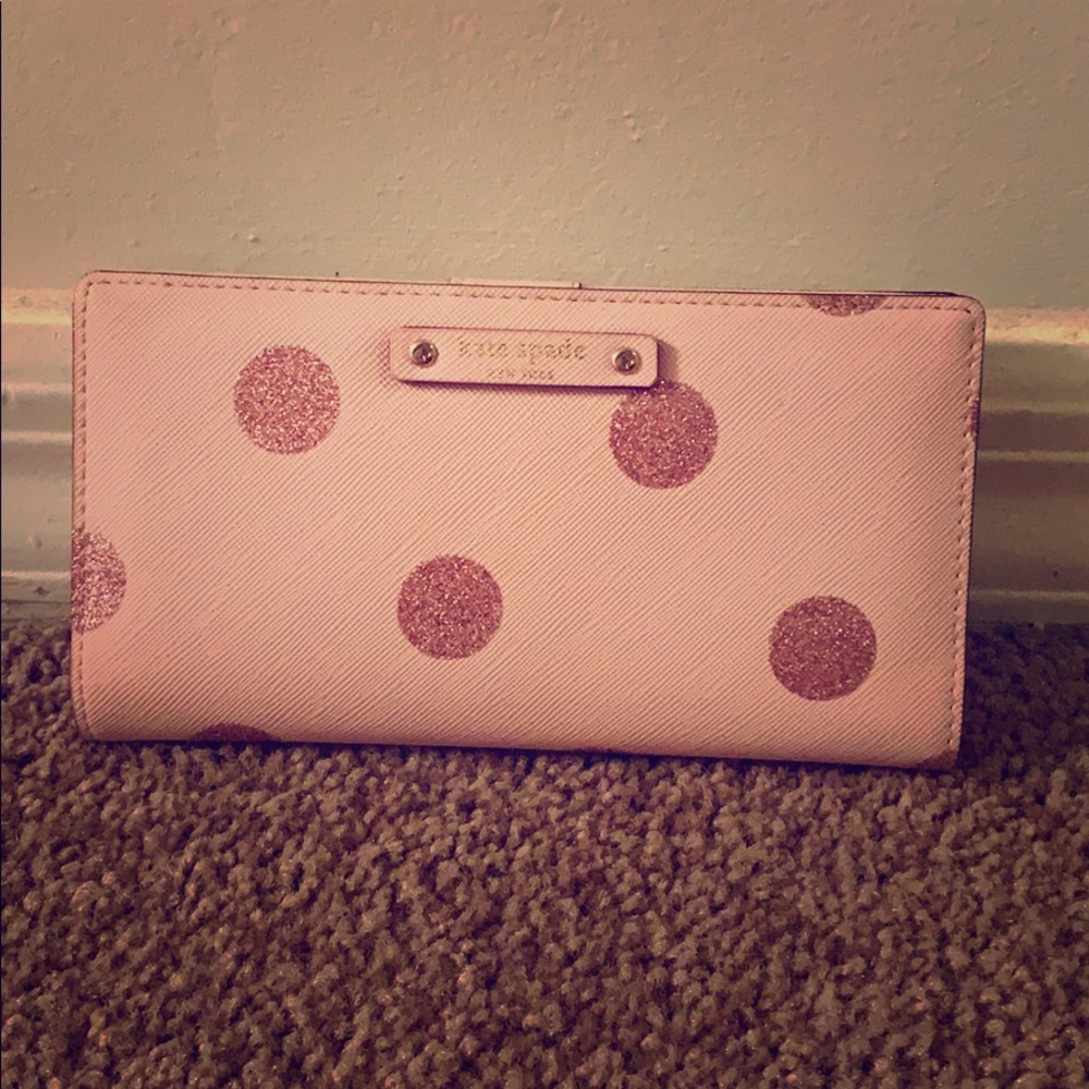 Kate spade pink polka dot wallet